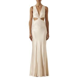 Shona Joy Womens  La Lune Plunged Cut Out Maxi Dress